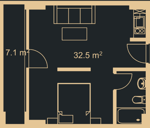 Студия, 39.2 м², 16 этаж в ЖК "Green Side Gonio"