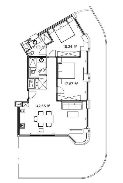 2-bedroom apartment, 161.8 m², 8 floor in "Next Collection"