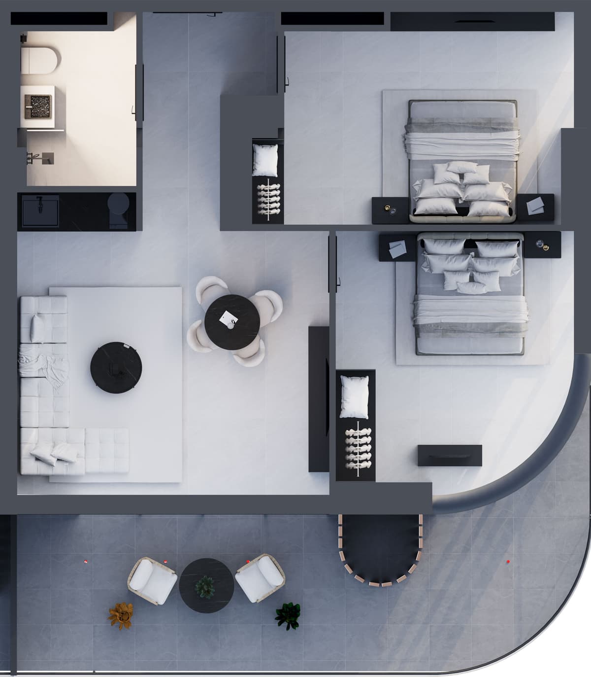 3-bedroom apartment, 89.1 m², 13 floor, Montemar in Batumi