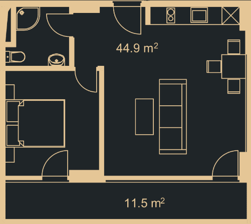 Студия, 32.1 м², 7 этаж в ЖК "Green Side Gonio"