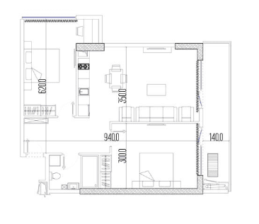 3-bedroom apartment, 74 m², 35 floor in "Intourist Residence"