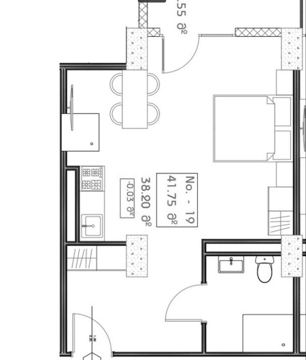 studio, 41.75 m², 3 floor in "Mardi Aquapark Wellness Resort"