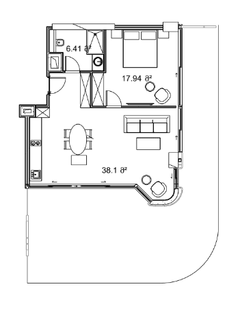 1-комнатная квартира, 125.77 м², 14 этаж в ЖК "Next Collection"