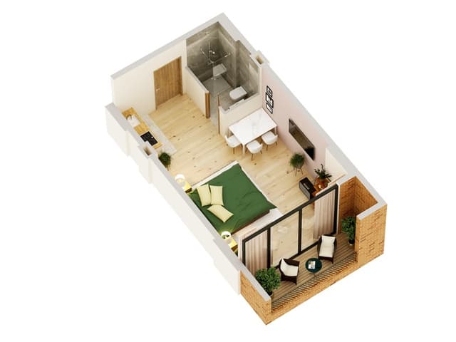 studio, 37 m², 10 floor in "Boulevard Residence"