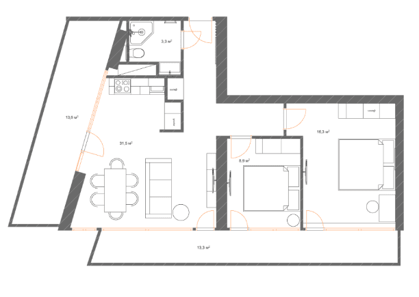 2-комнатная квартира, 94.39 м², 37 этаж в ЖК "7th Heaven Residence"