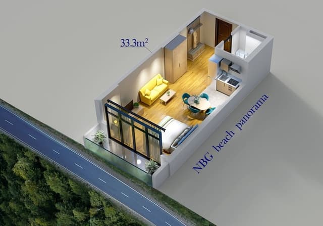 Студия, 33.3 м², 26 этаж в ЖК "NBG Beach Panorama"