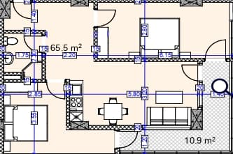 2-bedroom apartment, 76.4 m², 13 floor in "Modern Ultra"