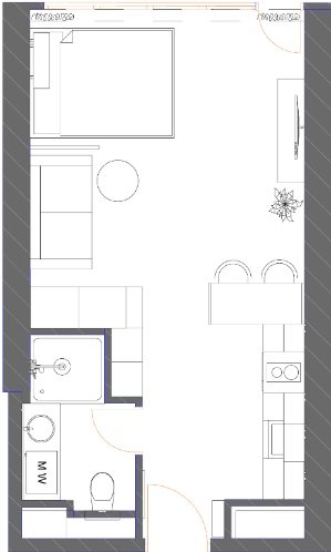 studio, 34.88 m², 31 floor in "7th Heaven Residence"