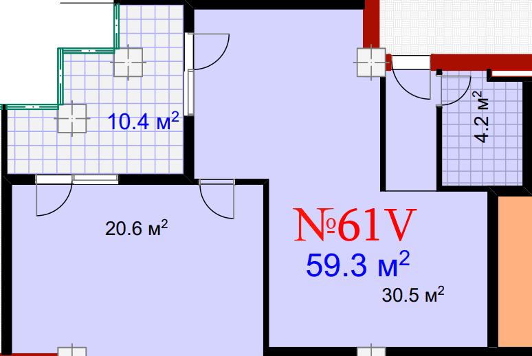 1-комнатная квартира, 69.7 м², 19 этаж в ЖК "Mardi City Center"