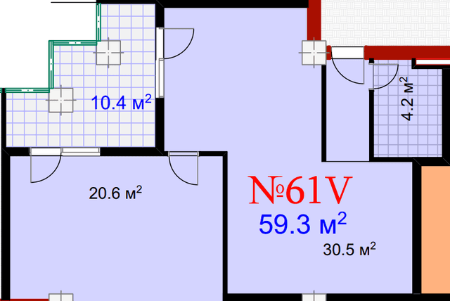 1-комнатная квартира, 69.7 м², 19 этаж в ЖК "Mardi City Center"
