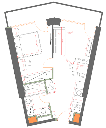 1-комнатная квартира, 49.63 м², 29 этаж в ЖК "7th Heaven Residence"
