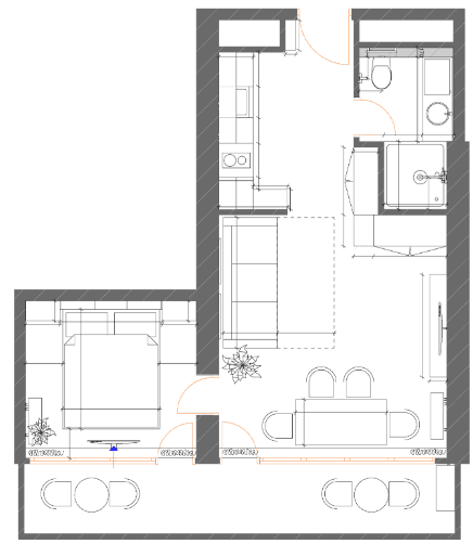 1-bedroom apartment, 45.94 m², 35 floor in "7th Heaven Residence"