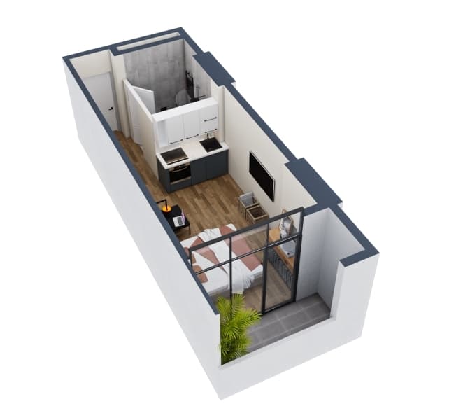 Студия, 28.2 м², 19 этаж в ЖК "La Batumi Familia"