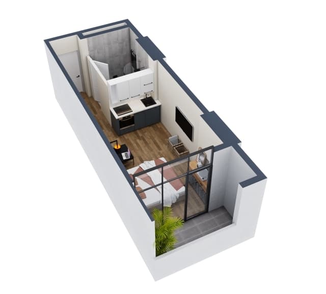 Студия, 28.2 м², 19 этаж в ЖК "La Batumi Familia"