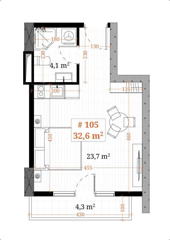 Студия, 32.6 м², 16 этаж в ЖК "White Sails"