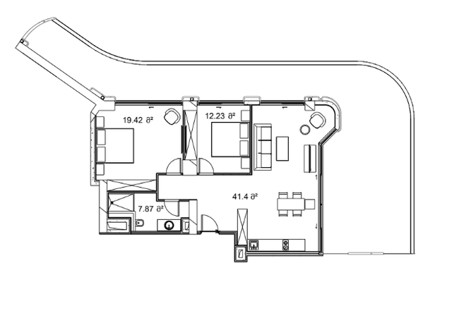2-bedroom apartment, 159.3 m², 10 floor in "Next Collection"