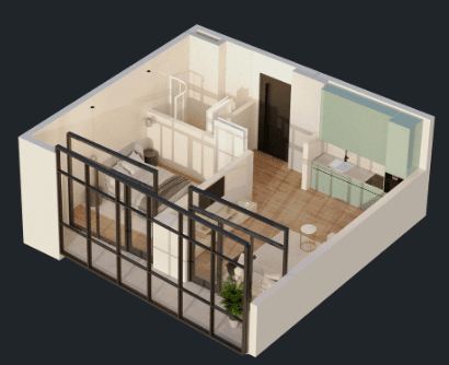 1-bedroom apartment, 45.7 m², 18 floor in "Green Side Gonio"