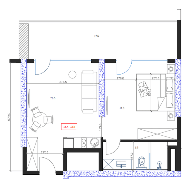 Студия, 66.5 м², 10 этаж в ЖК "Marina Club"