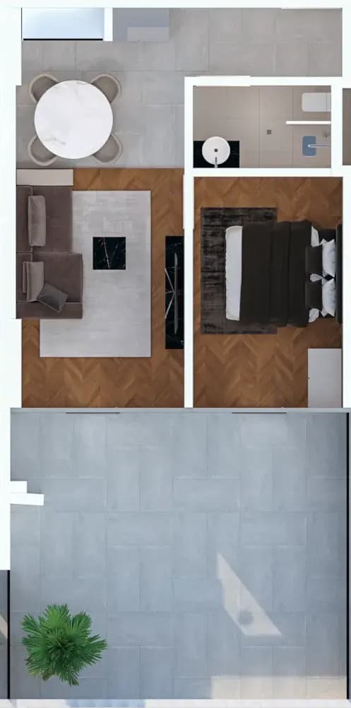 1-bedroom apartment, 53.2 m², 9 floor in "Portline by Gumbati"