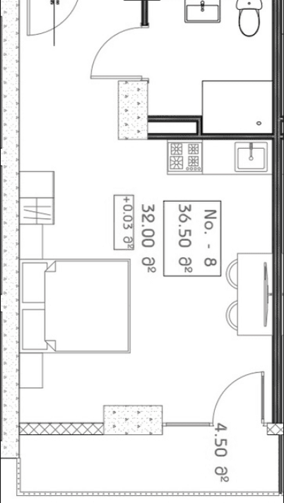 studio, 36.5 m², 7 floor in "Mardi Aquapark Wellness Resort"