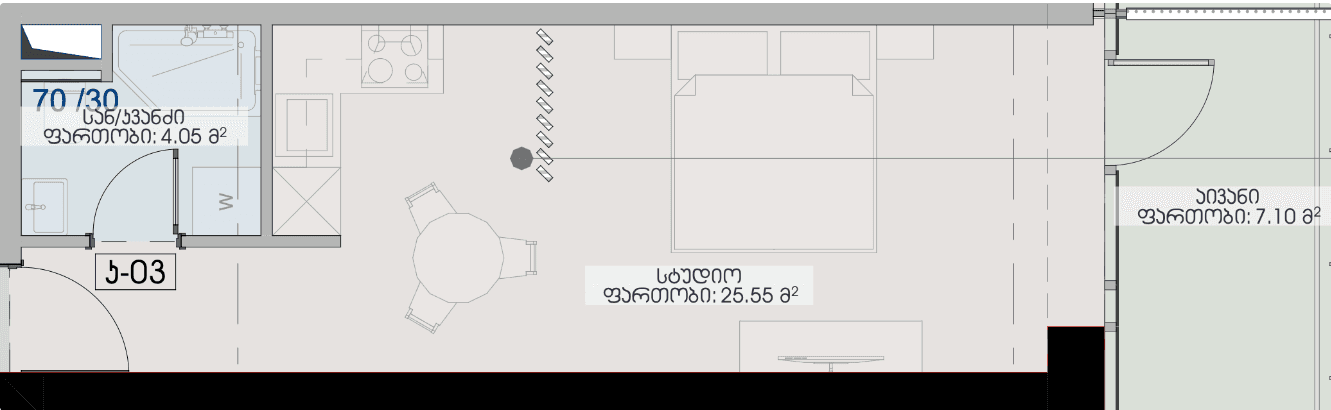 Студия, 36.7 м², 15 этаж в ЖК "Geuz Towers"