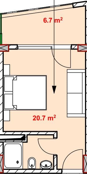 studio, 27.3 m², 10 floor, Green Side Gonio in Batumi