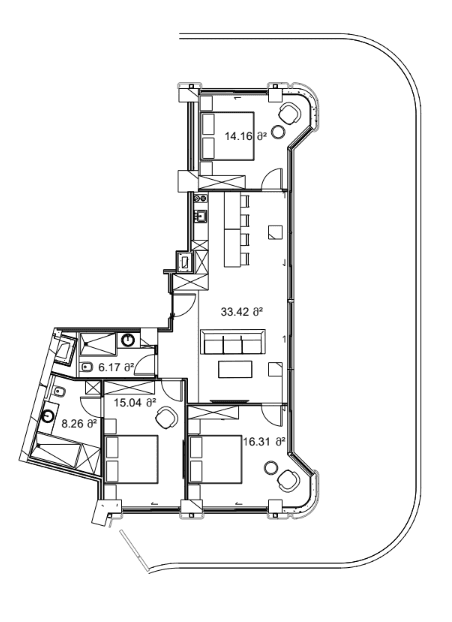 3-комнатная квартира, 203.8 м², 11 этаж в ЖК "Next Collection"