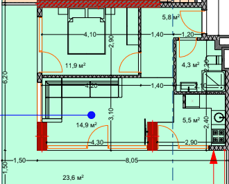 2-bedroom apartment, 67.5 m², 5 floor in "Lagoon Resort"