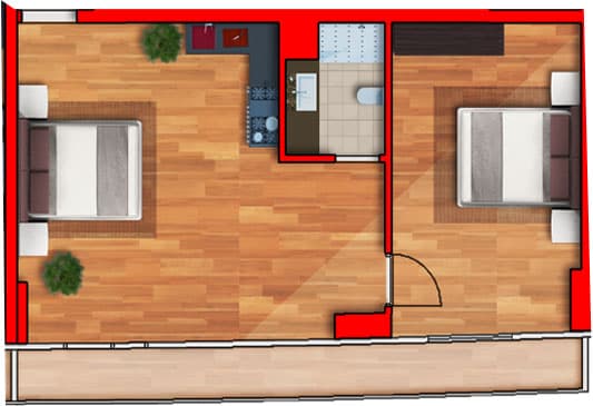 1-bedroom apartment, 61.93 m², 9 floor in "Batumi View"