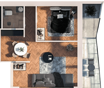 1-комнатная квартира, 52.66 м², 15 этаж в ЖК "Boulevard Point"