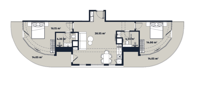 2-комнатная квартира, 106.5 м², 23 этаж в ЖК "Alliance Renaissance"