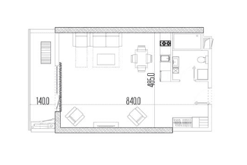 studio, 47 m², 19 floor in "Intourist Residence"