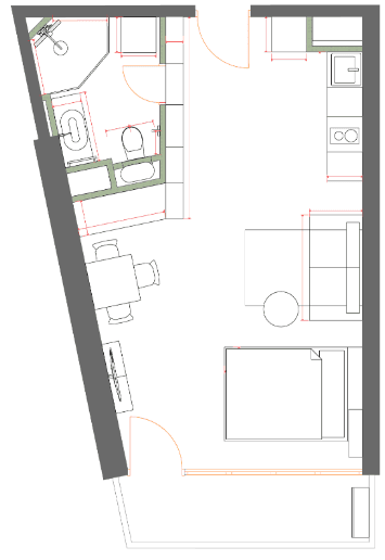 studio, 40.27 m², 17 floor in "7th Heaven Residence"