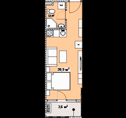 Студия, 28 м², 20 этаж в ЖК "Next Apartments"