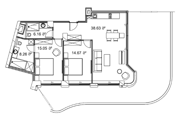2-комнатная квартира, 148.19 м², 10 этаж в ЖК "Next Collection"