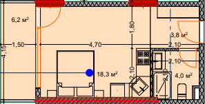 studio, 32.7 m², 8 floor in "Lagoon Resort"