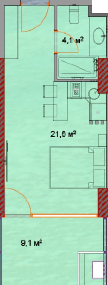 Студия, 35.6 м², 11 этаж в ЖК "Horizon Grand Residence"