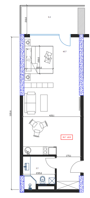Студия, 58.7 м², 11 этаж в ЖК "Marina Club"