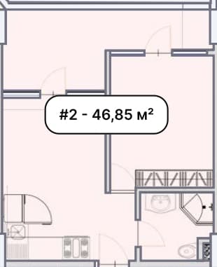 1-комнатная квартира, 46.85 м², 4 этаж в ЖК "Elite Family Residence"