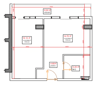 1-bedroom apartment, 50.8 m², 14 floor in "H-2 hotel"