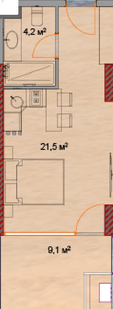 Студия, 35.6 м², 13 этаж в ЖК "Horizon Grand Residence"