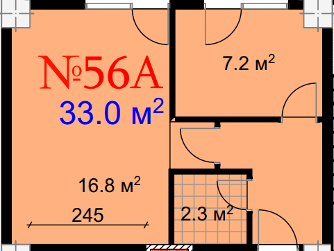 1-bedroom apartment, 41.7 m², 17 floor in "Mardi City Center"