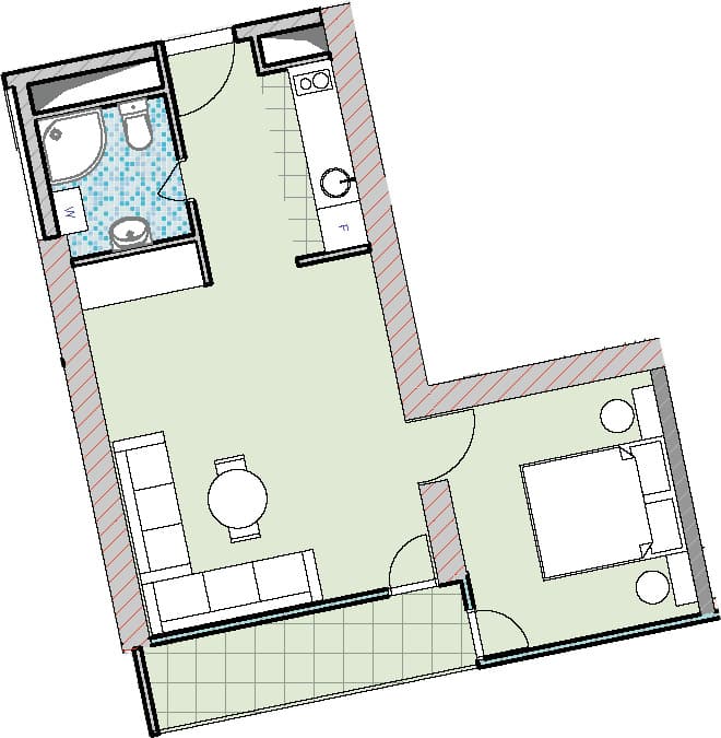 1-комнатная квартира, 45.94 м², 40 этаж в ЖК "7th Heaven Residence"