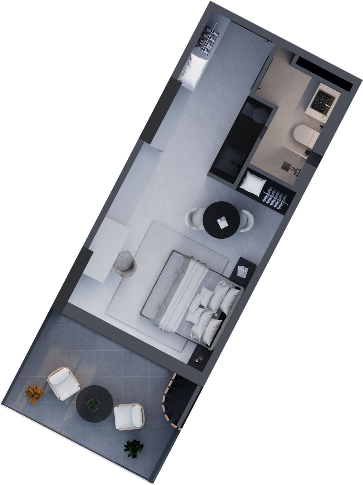 1-bedroom apartment, 38.8 m², 4 floor, Montemar in Batumi