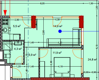 2-комнатная квартира, 68.7 м², 7 этаж в ЖК "Lagoon Resort"