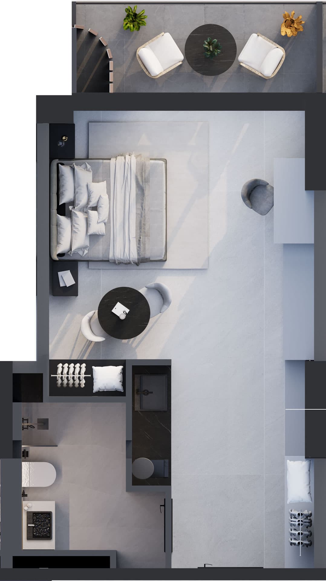 1-bedroom apartment, 42.4 m², 16 floor, Montemar in Batumi