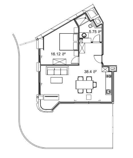 1-bedroom apartment, 118.82 m², 8 floor in "Next Collection"