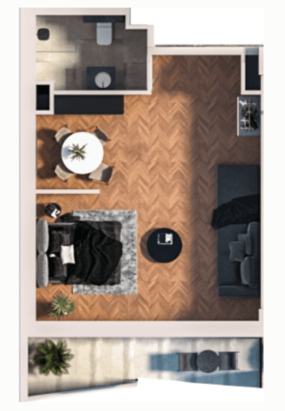 studio, 51.82 m², 13 floor in "Boulevard Point"