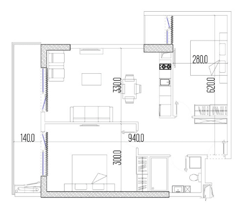 3-комнатная квартира, 72.6 м², 14 этаж в ЖК "Intourist Residence"