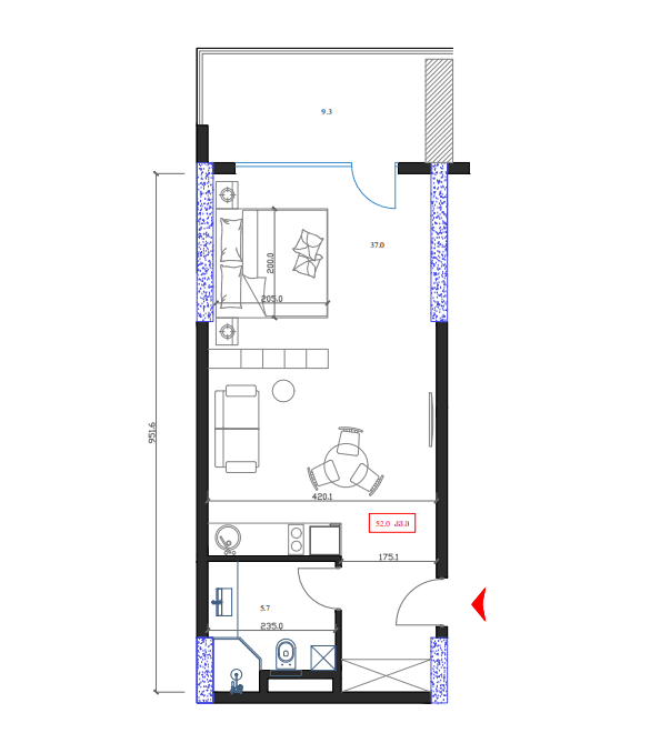 Студия, 52 м², 16 этаж в ЖК "Marina Club"